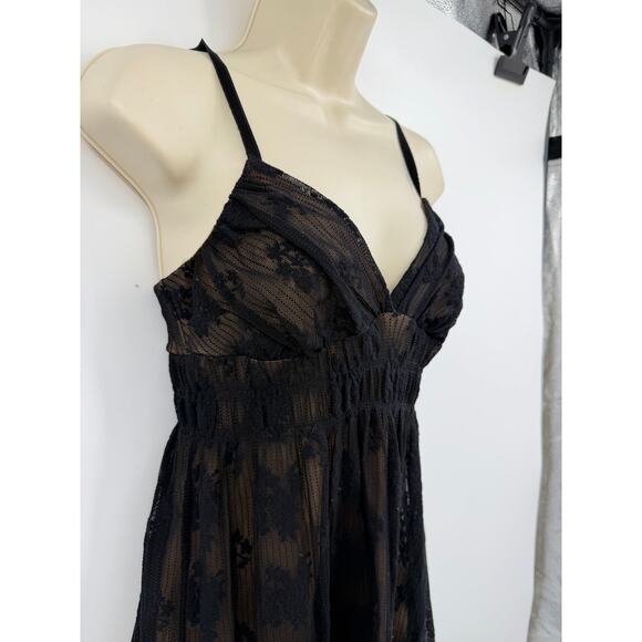 Vintage 90s Nessary Objects Womens Midi Dress Size M Babydoll Lace Fairy Goth - Picture 5 of 11